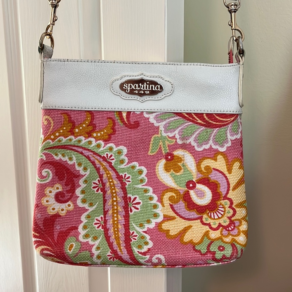 Spartina 449 Crossbody Linen / Leather Bag